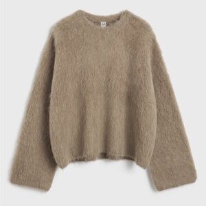 TOTEME boxy alpaca knit truffle melange